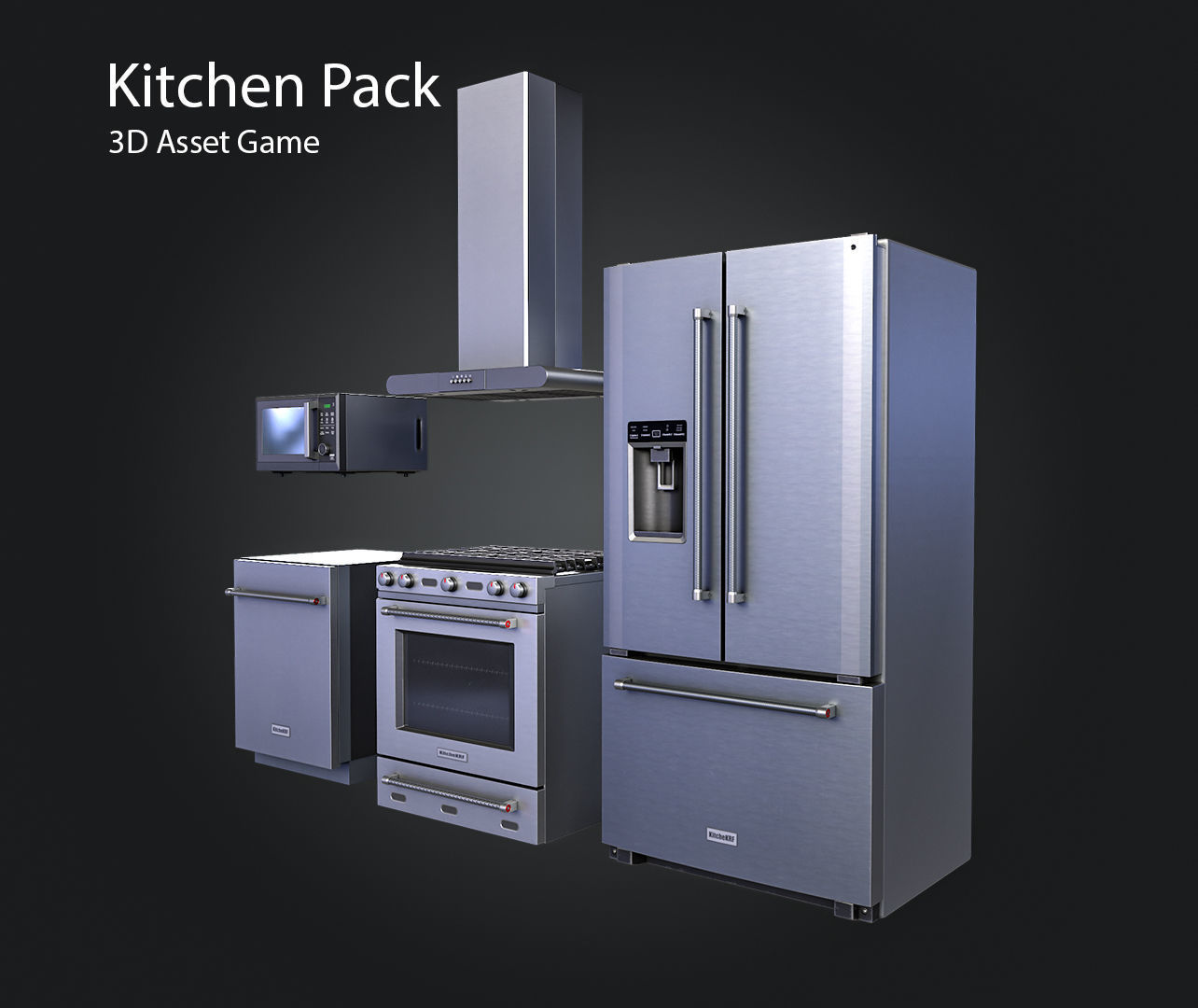Kitchen Pack Low-poly 3D model_4