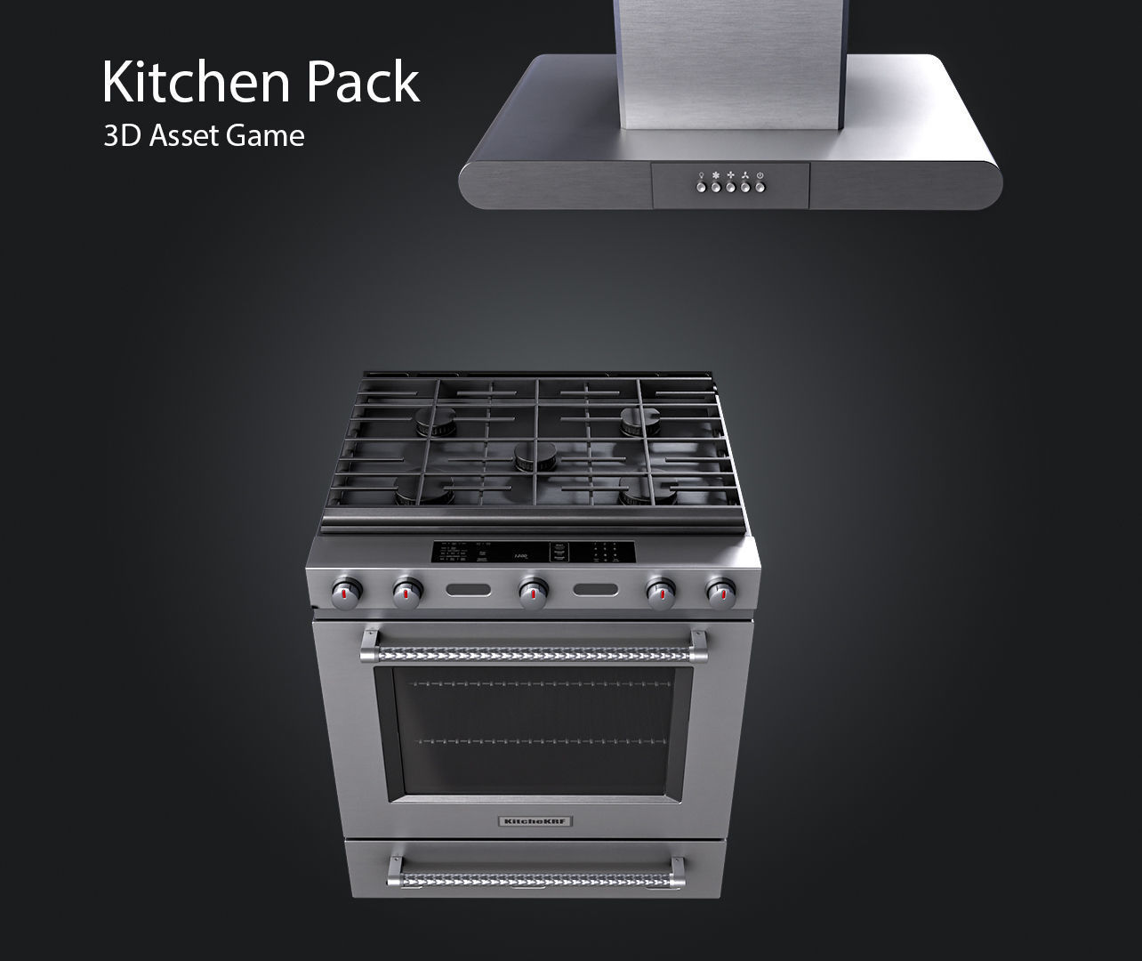 Kitchen Pack Low-poly 3D model_7