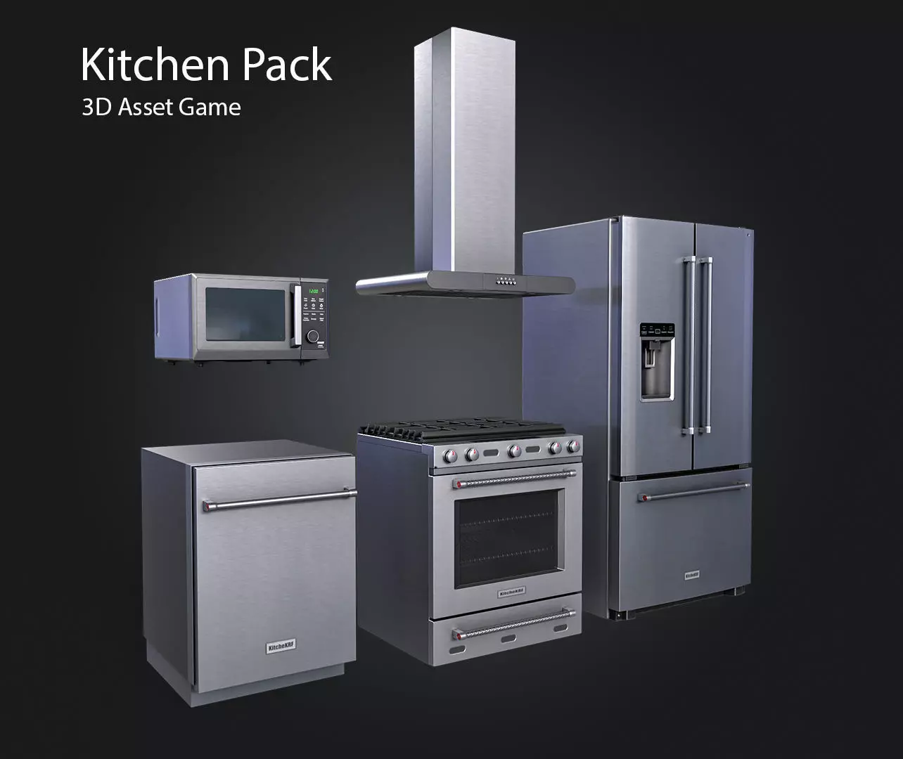 Kitchen Pack Low-poly 3D model_0