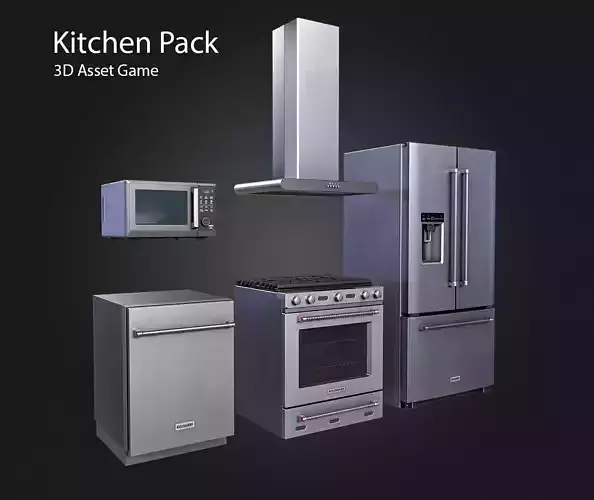 Kitchen Pack Low-poly 3D model