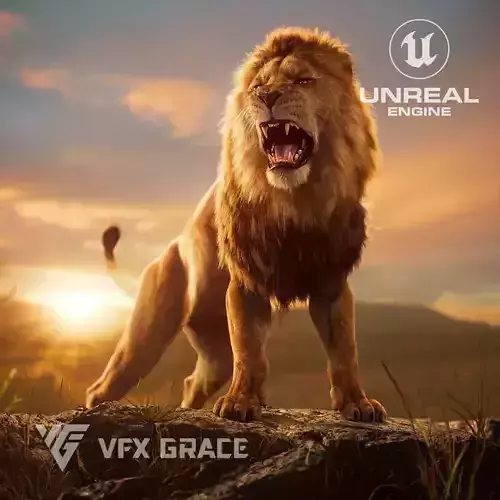 Male Lion  UE Character Asset 3D model