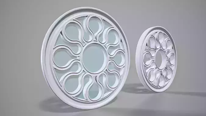 Highpoly Circular Gothic Window Type6 3D model