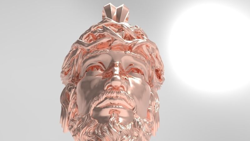 3D Jesus Christ Head Face Pendant Jewelry 3D print model_17