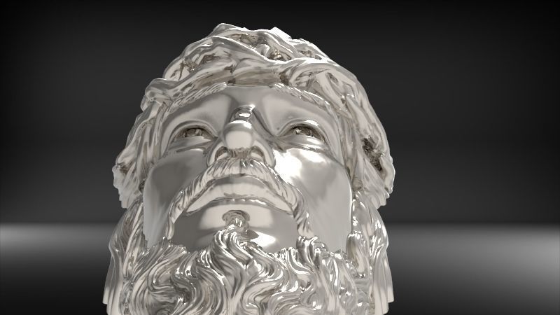 3D Jesus Christ Head Face Pendant Jewelry 3D print model_38