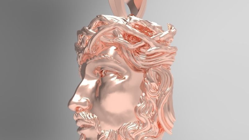 3D Jesus Christ Head Face Pendant Jewelry 3D print model_16