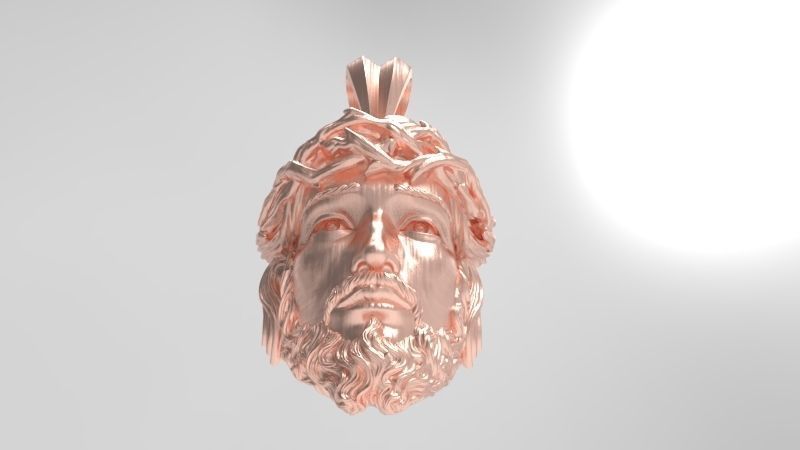 3D Jesus Christ Head Face Pendant Jewelry 3D print model_13