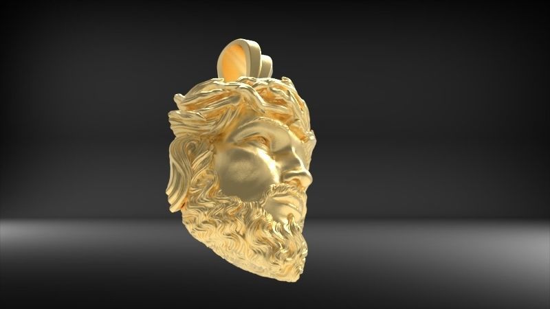 3D Jesus Christ Head Face Pendant Jewelry 3D print model_25