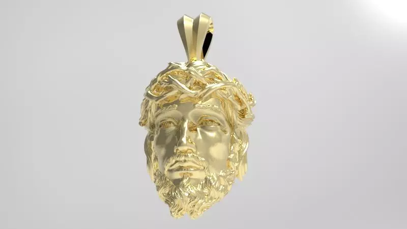 3D Jesus Christ Head Face Pendant Jewelry 3D print model_0