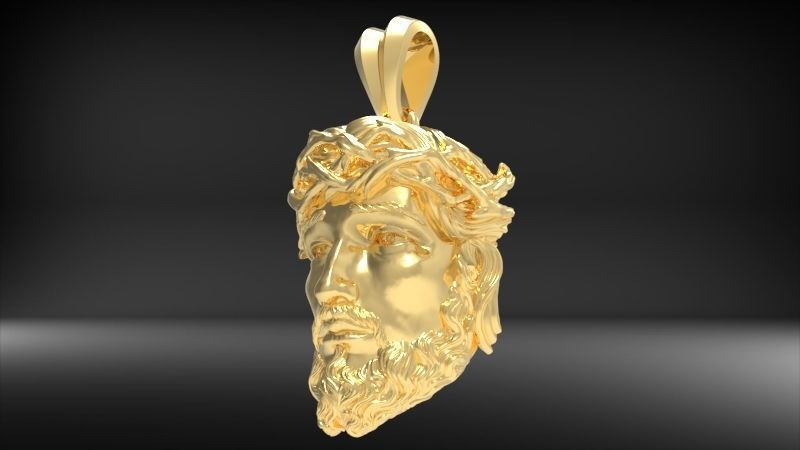 3D Jesus Christ Head Face Pendant Jewelry 3D print model_23