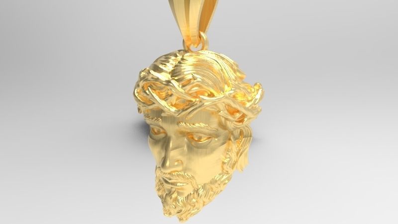 3D Jesus Christ Head Face Pendant Jewelry 3D print model_20