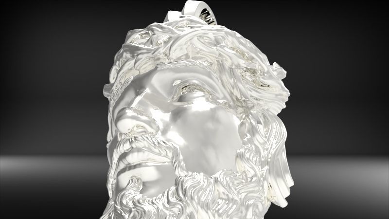 3D Jesus Christ Head Face Pendant Jewelry 3D print model_35
