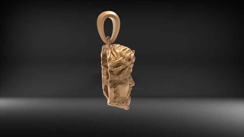 3D Jesus Christ Head Face Pendant Jewelry 3D print model_30