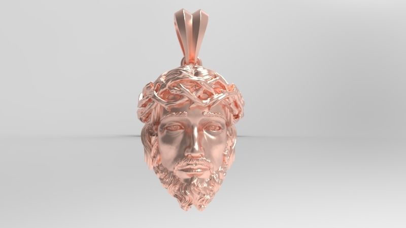 3D Jesus Christ Head Face Pendant Jewelry 3D print model_18