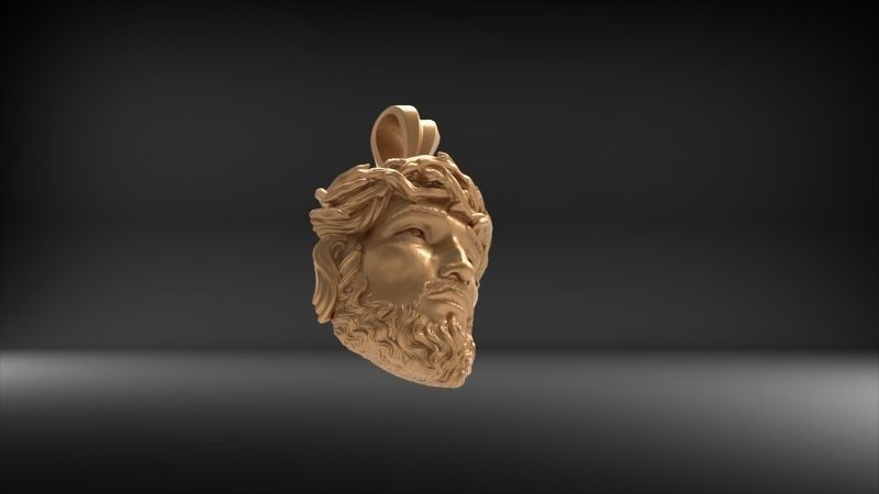 3D Jesus Christ Head Face Pendant Jewelry 3D print model_31