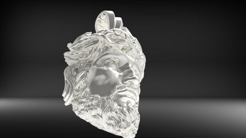 3D Jesus Christ Head Face Pendant Jewelry 3D print model_32