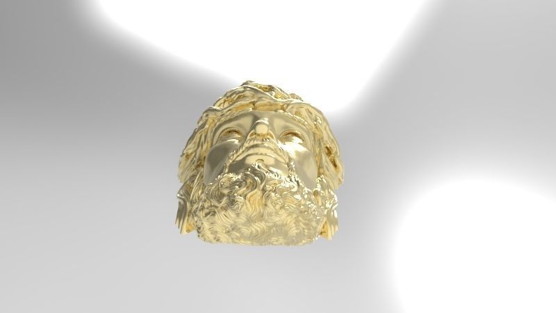 3D Jesus Christ Head Face Pendant Jewelry 3D print model_9