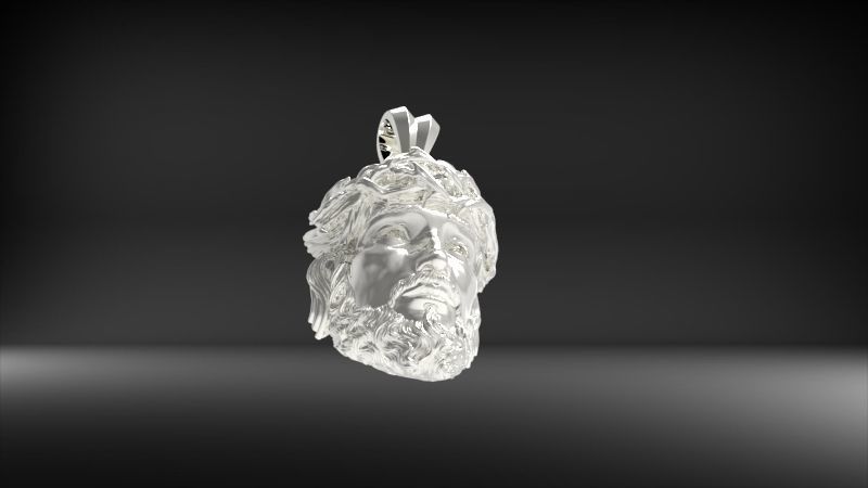 3D Jesus Christ Head Face Pendant Jewelry 3D print model_34