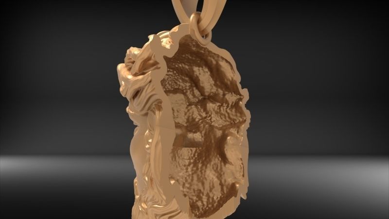 3D Jesus Christ Head Face Pendant Jewelry 3D print model_28