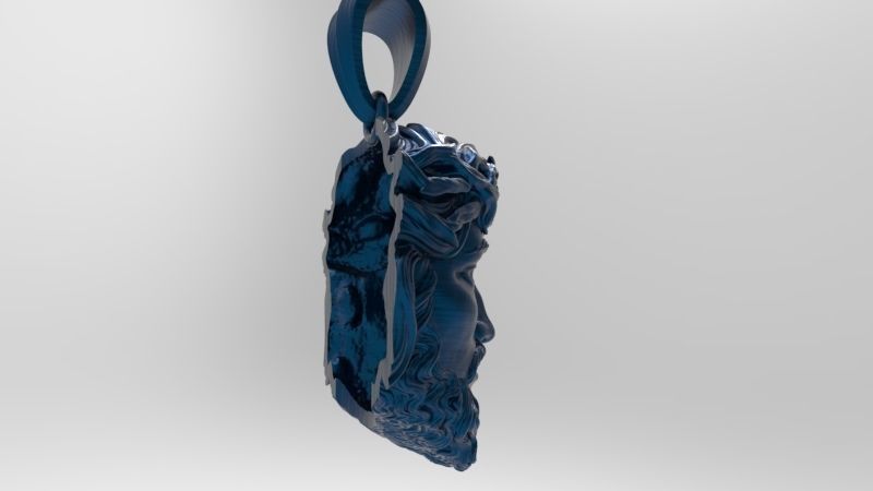 3D Jesus Christ Head Face Pendant Jewelry 3D print model_3