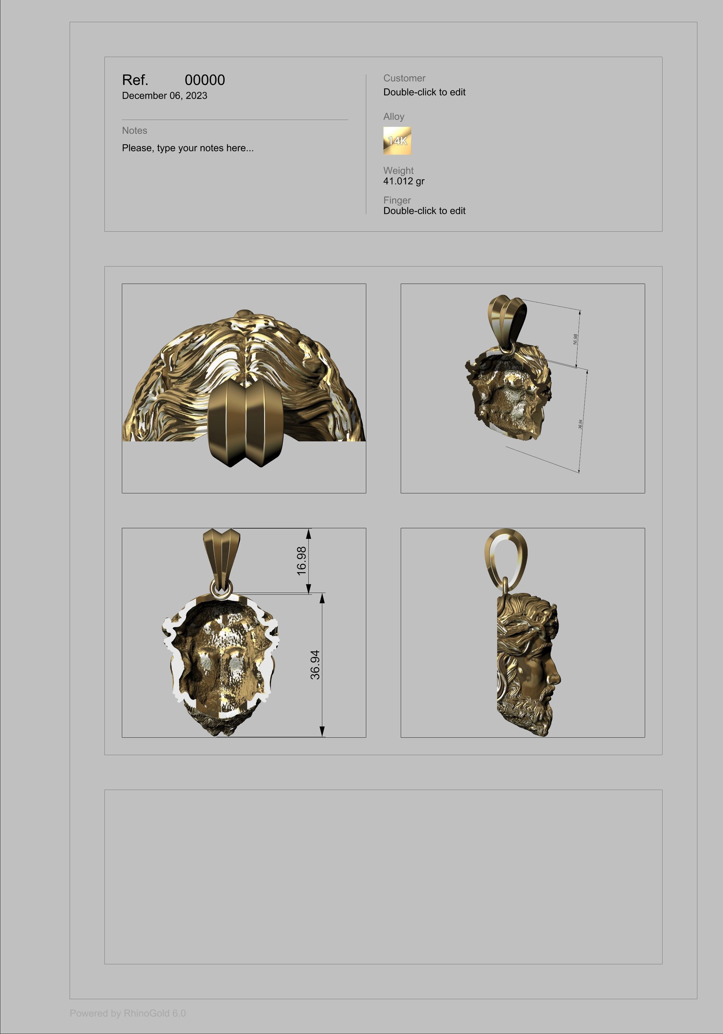 3D Jesus Christ Head Face Pendant Jewelry 3D print model_42