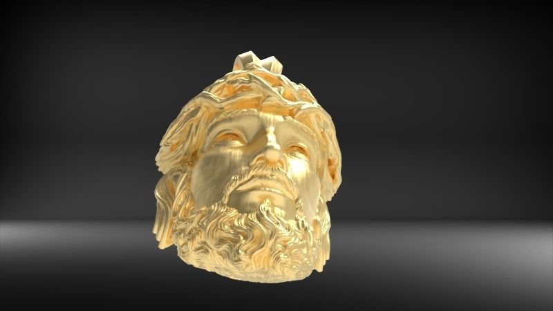 3D Jesus Christ Head Face Pendant Jewelry 3D print model_22