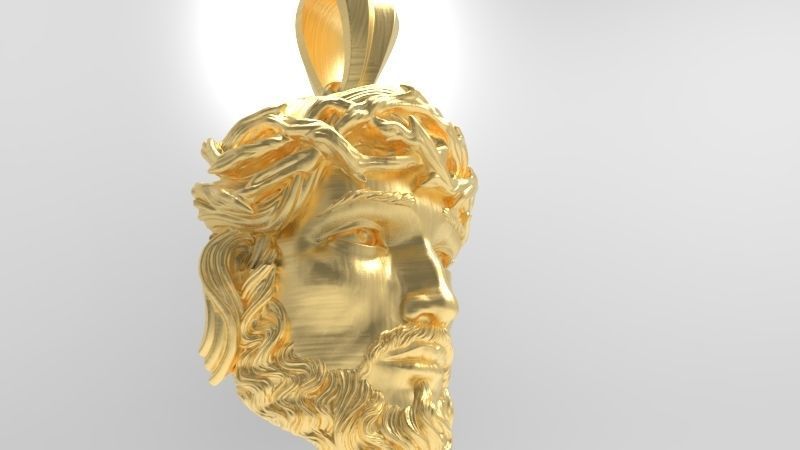 3D Jesus Christ Head Face Pendant Jewelry 3D print model_21