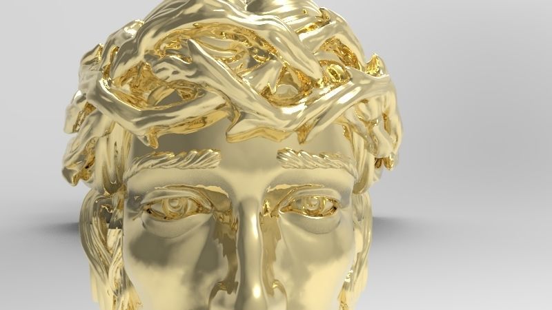 3D Jesus Christ Head Face Pendant Jewelry 3D print model_8