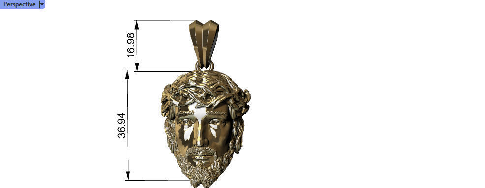 3D Jesus Christ Head Face Pendant Jewelry 3D print model_41