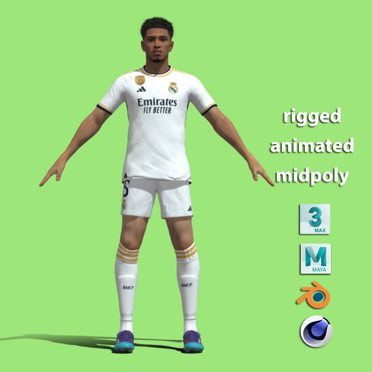T-Pose Jude Bellingham Real Madrid 23-24 3D model_2
