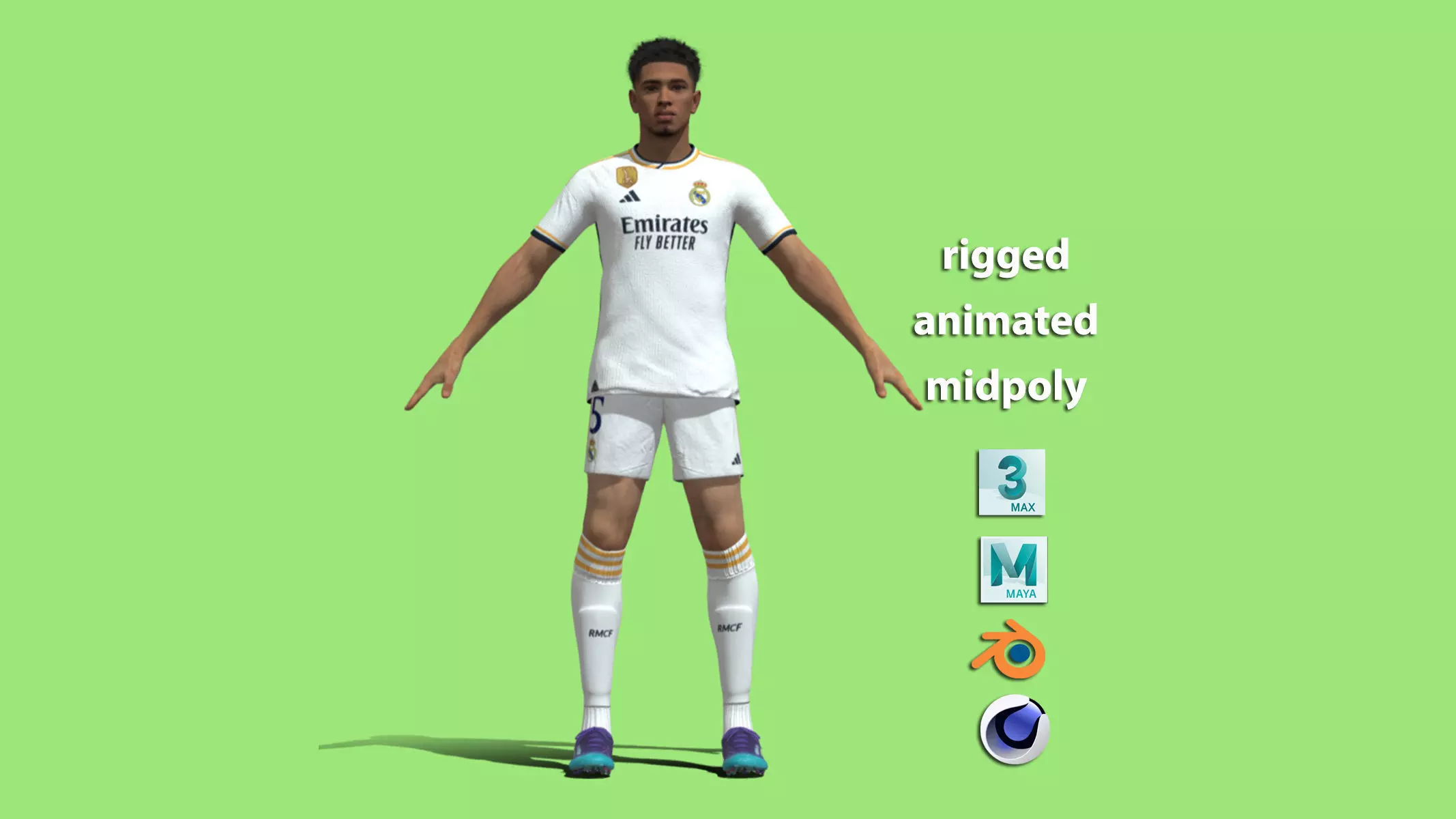 T-Pose Jude Bellingham Real Madrid 23-24 3D model_0