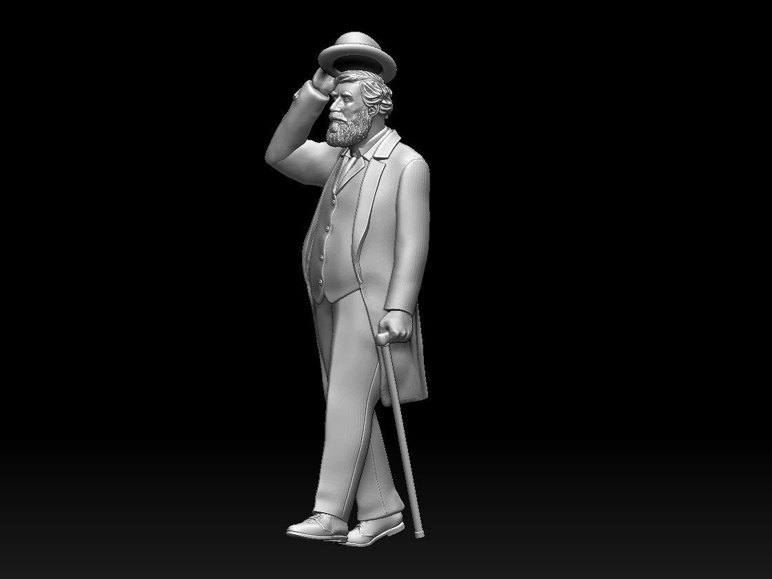 man retro 3D print model_9