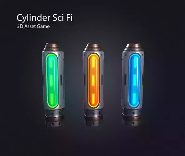 Cylinder Sci Fi   Free low-poly 3D model