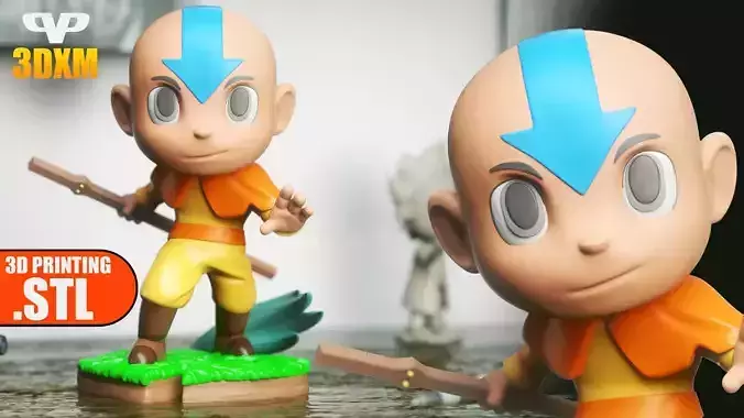 Aang Chibi Avatar STL for 3D Printing 3DXM ChibiSTL 3D print model
