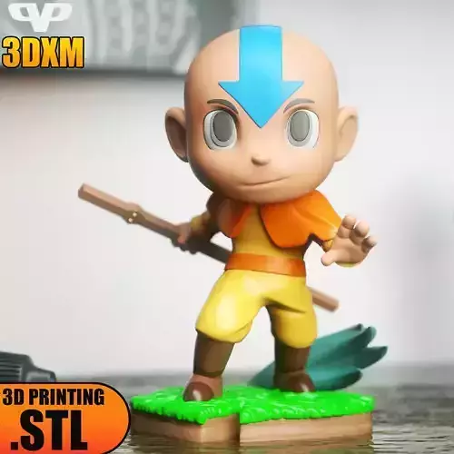 Aang Chibi Avatar STL for 3D Printing 3DXM ChibiSTL