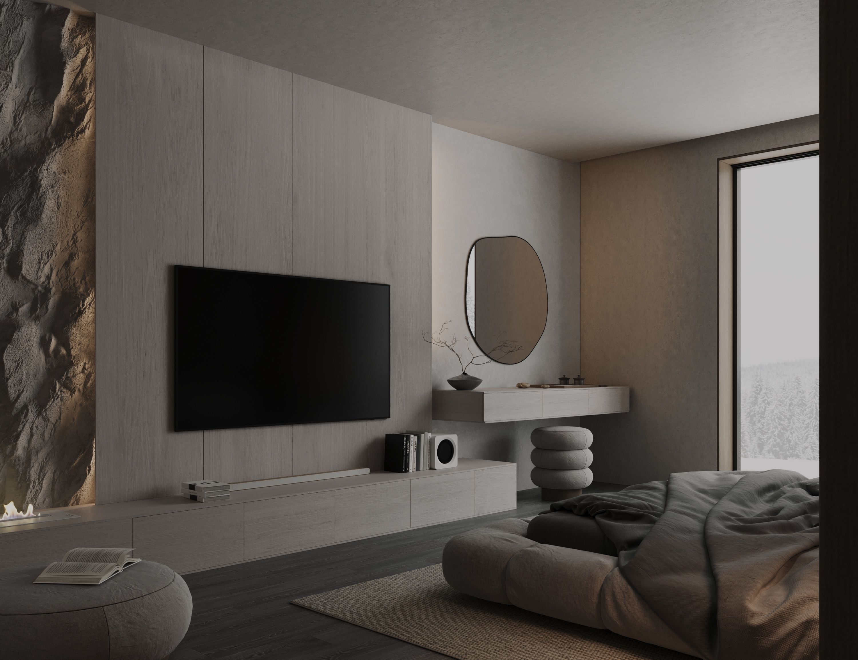master bedroom interior scene 3D model_2