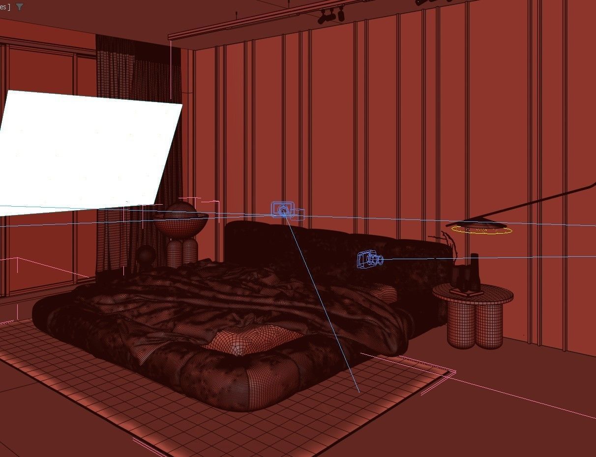 master bedroom interior scene 3D model_13
