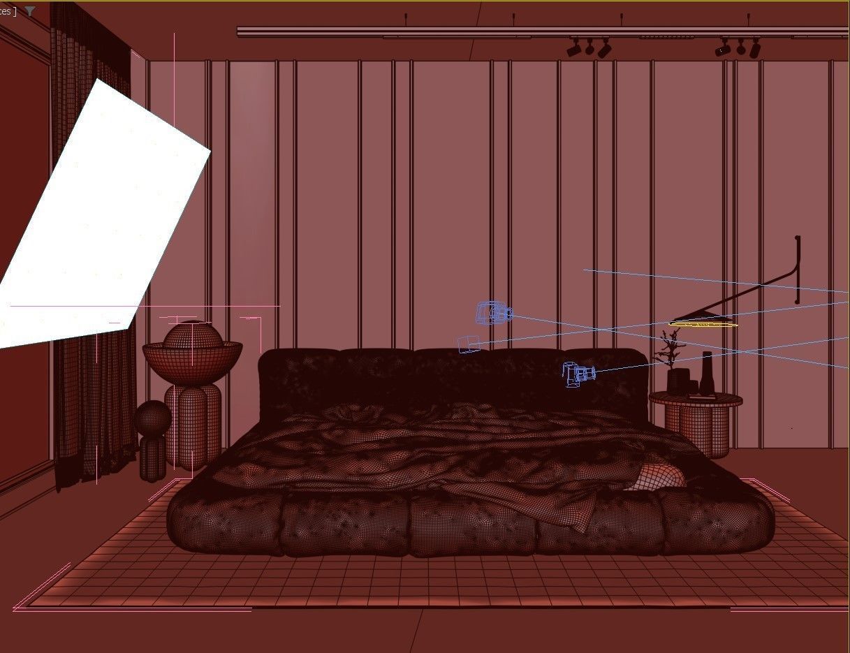 master bedroom interior scene 3D model_11