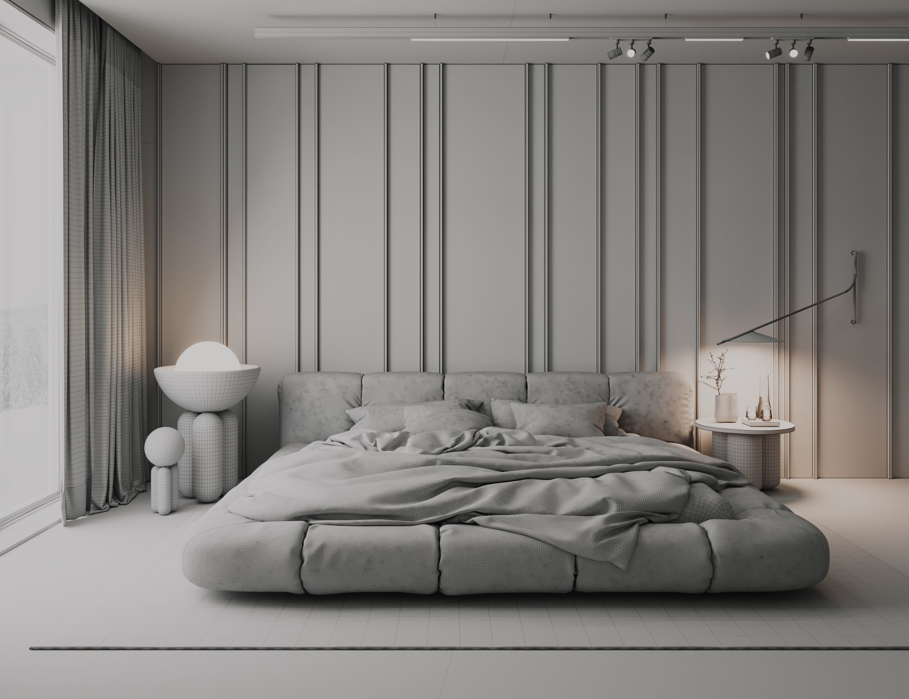 master bedroom interior scene 3D model_18