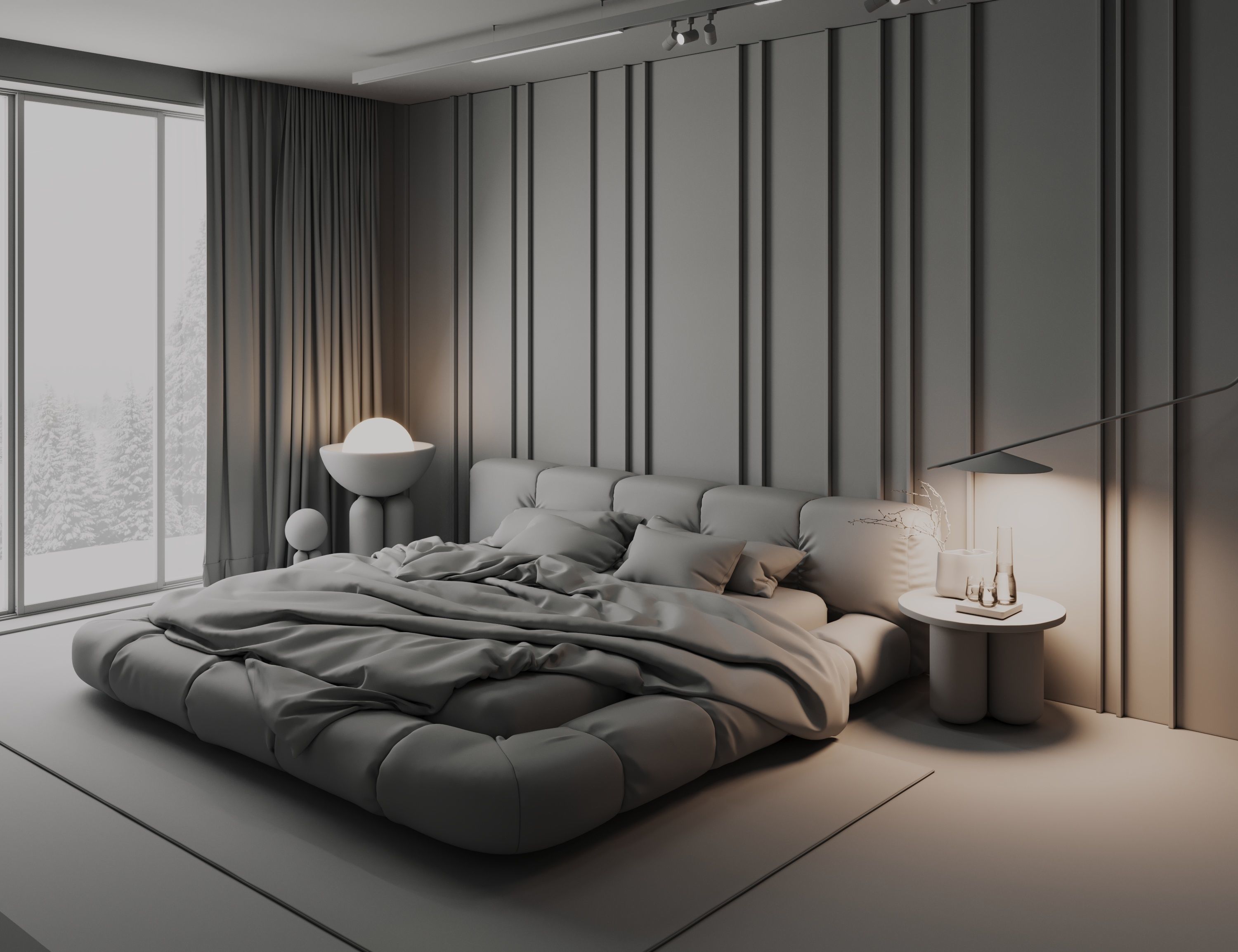 master bedroom interior scene 3D model_12