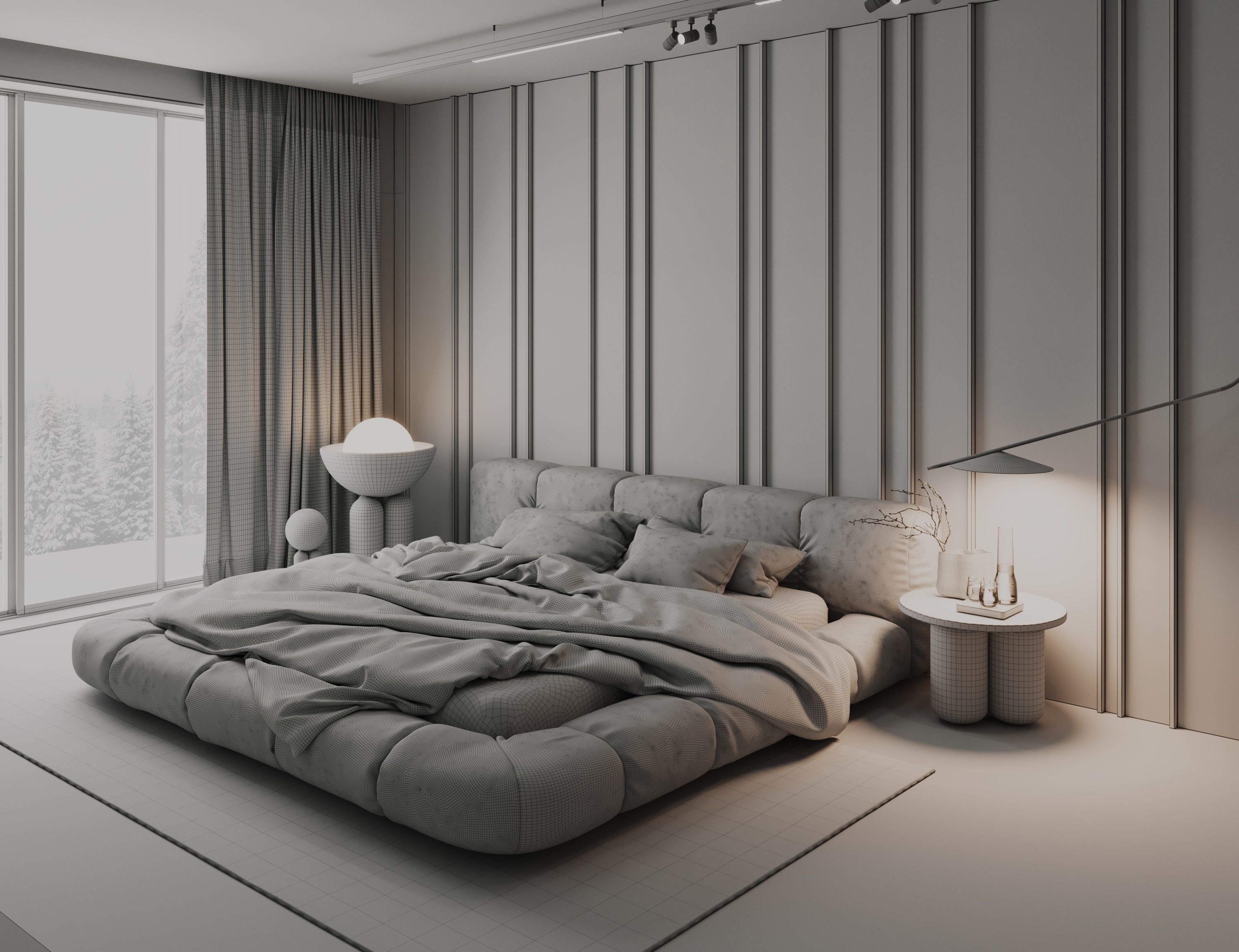 master bedroom interior scene 3D model_15