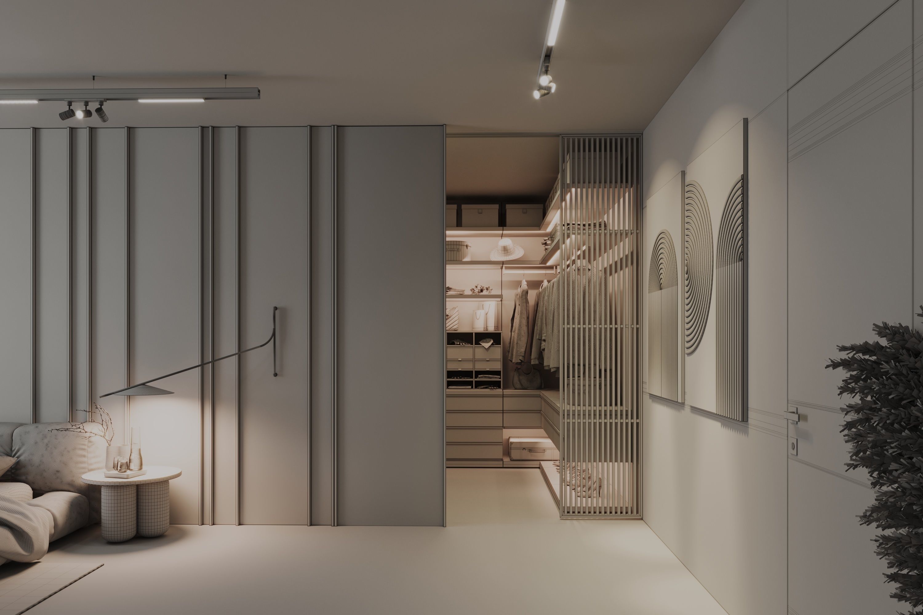 master bedroom interior scene 3D model_9