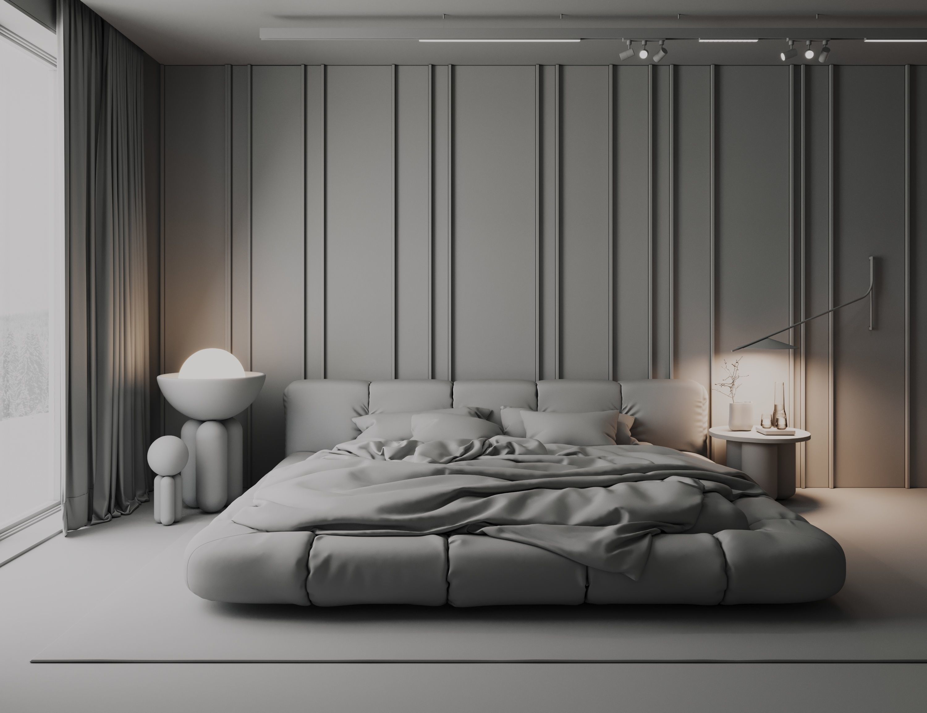 master bedroom interior scene 3D model_10