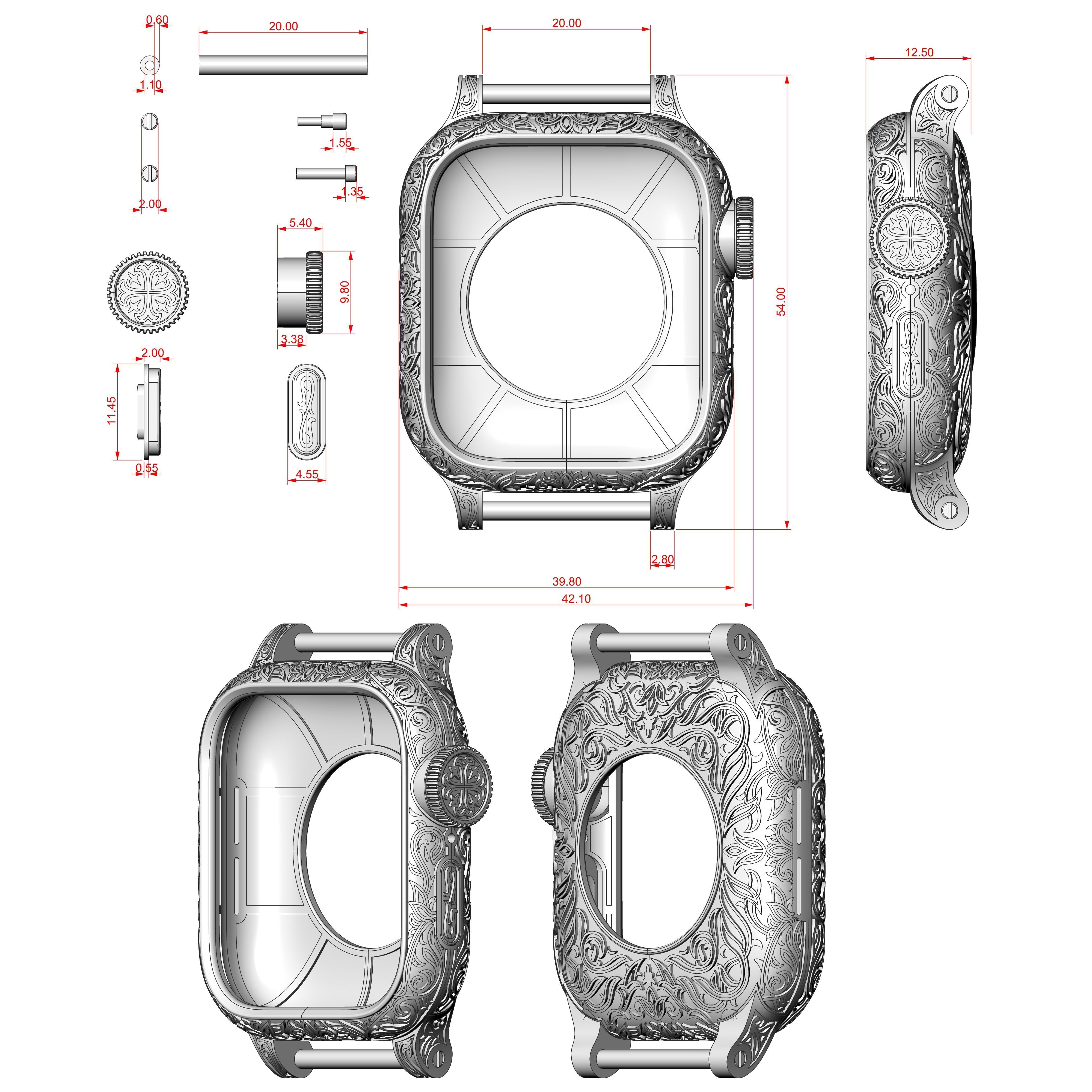 Case for Apple watch 6  40mm 3D print model_5