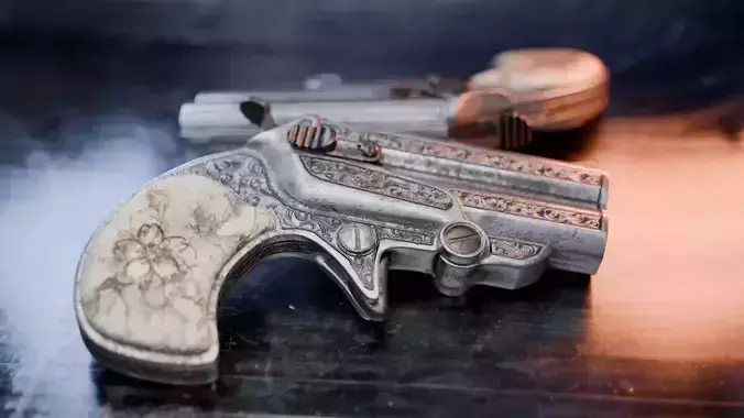 Engraved Derringer Low-poly 3D model