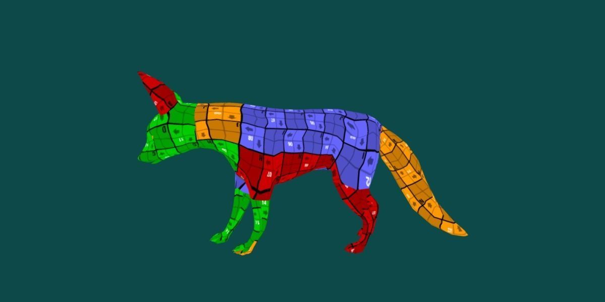 Bat Eared Fox Animal  Low-poly 3D model_11