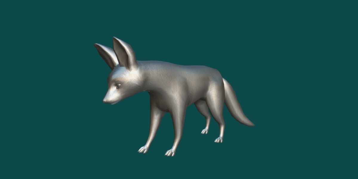 Bat Eared Fox Animal  Low-poly 3D model_20