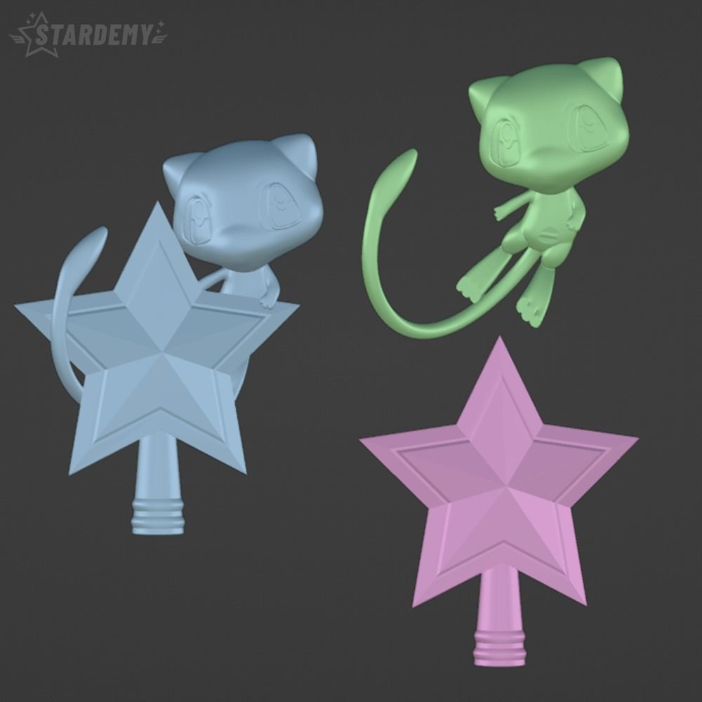 mew tree topper pokemon ornament christmas tree 3D print model_5