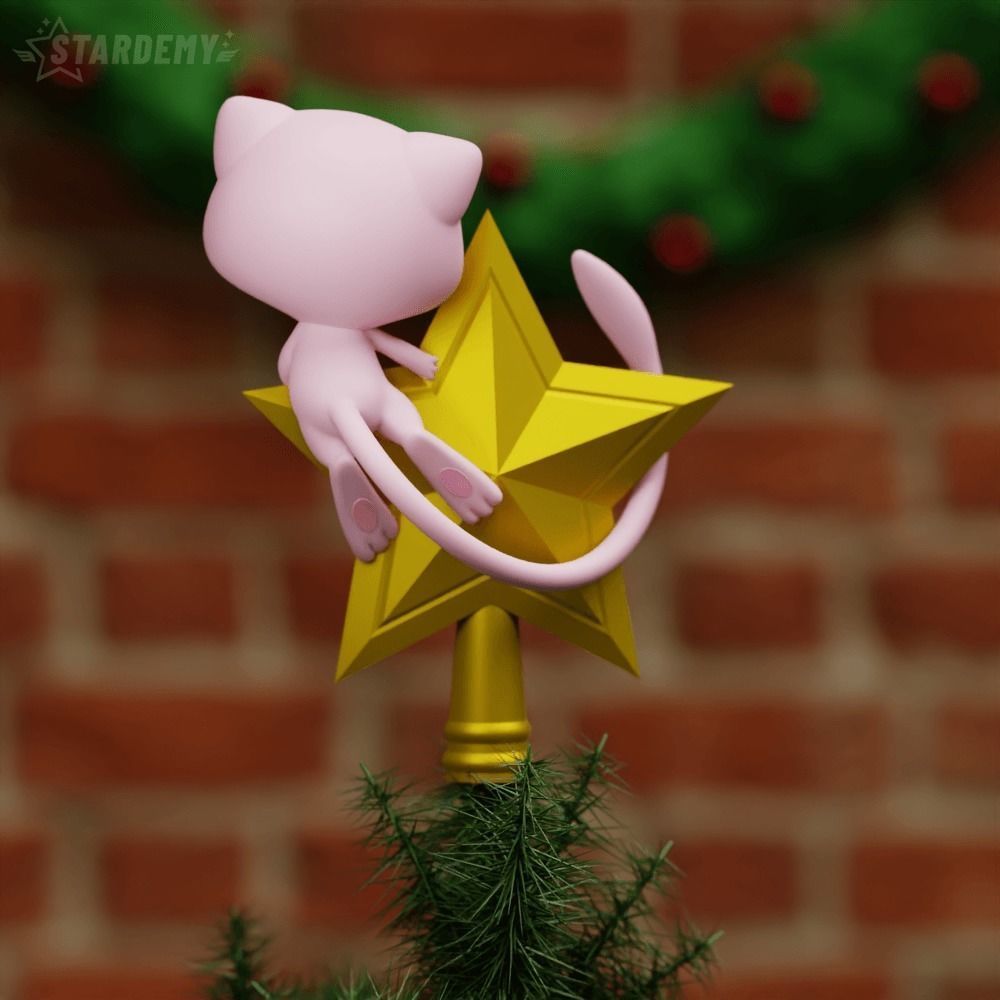 mew tree topper pokemon ornament christmas tree 3D print model_2