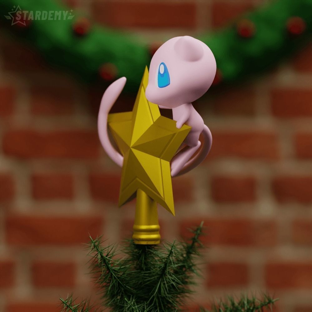 mew tree topper pokemon ornament christmas tree 3D print model_1