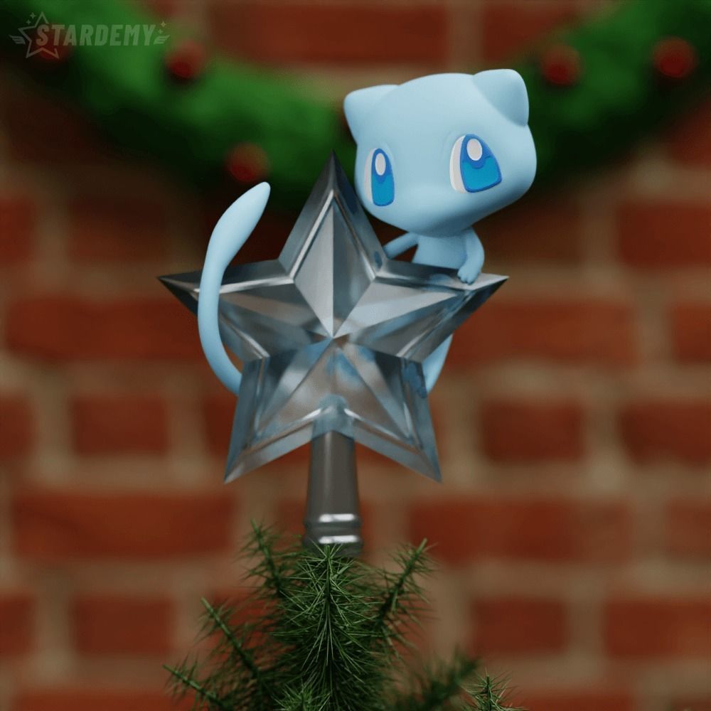 mew tree topper pokemon ornament christmas tree 3D print model_3